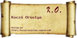 Koczó Orsolya névjegykártya